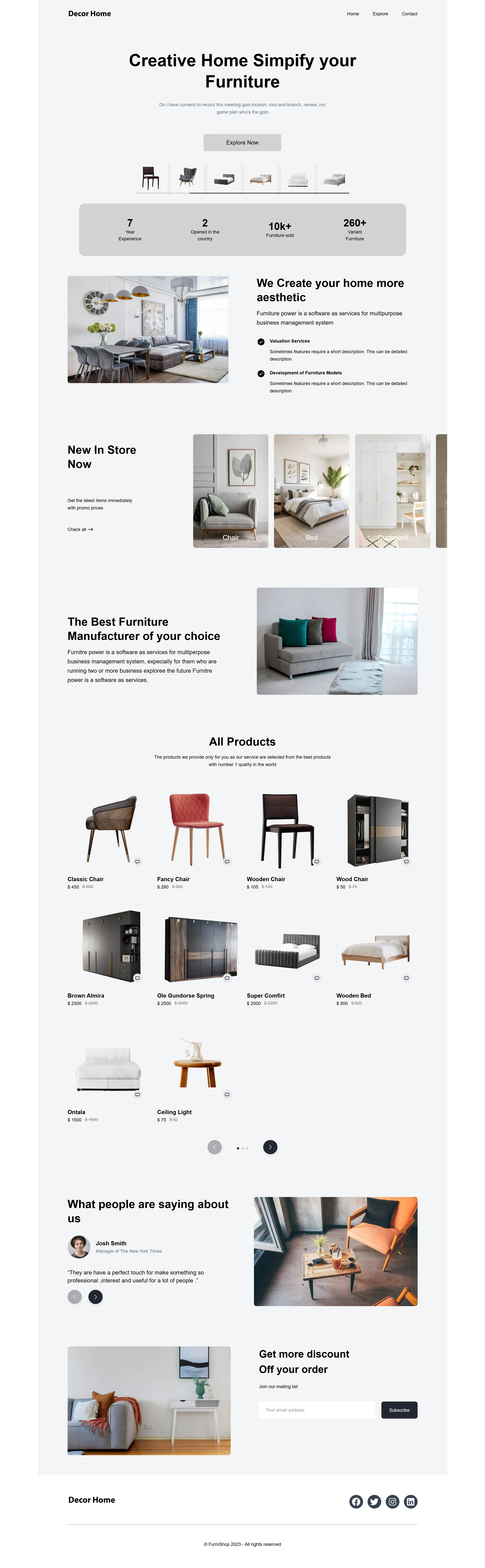 Furniture Listing Website