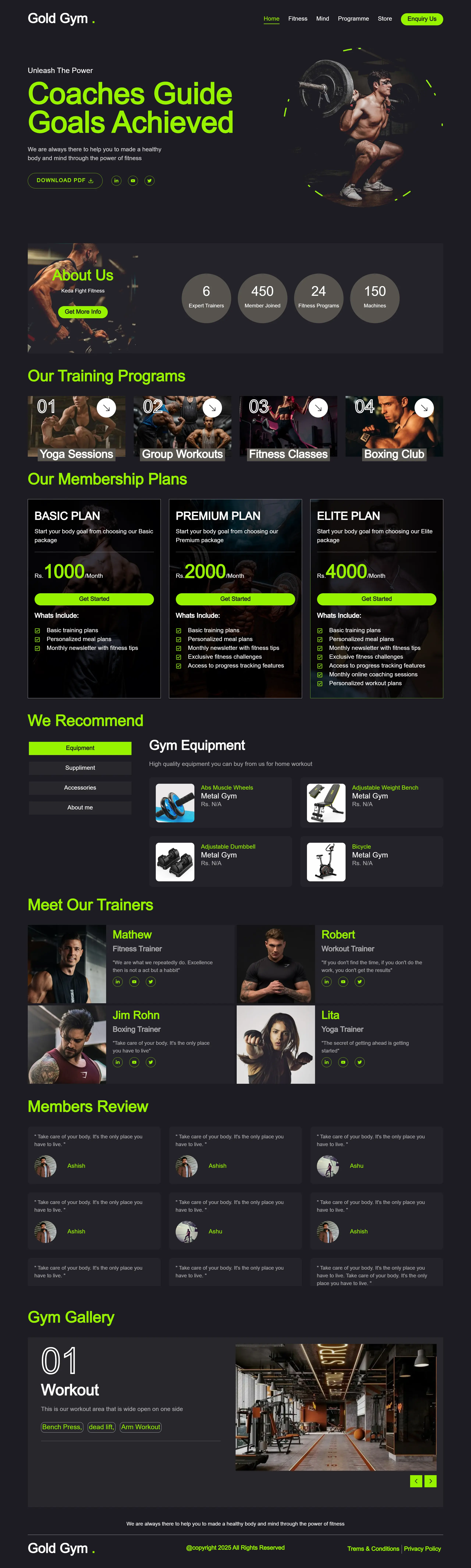 Gym Website