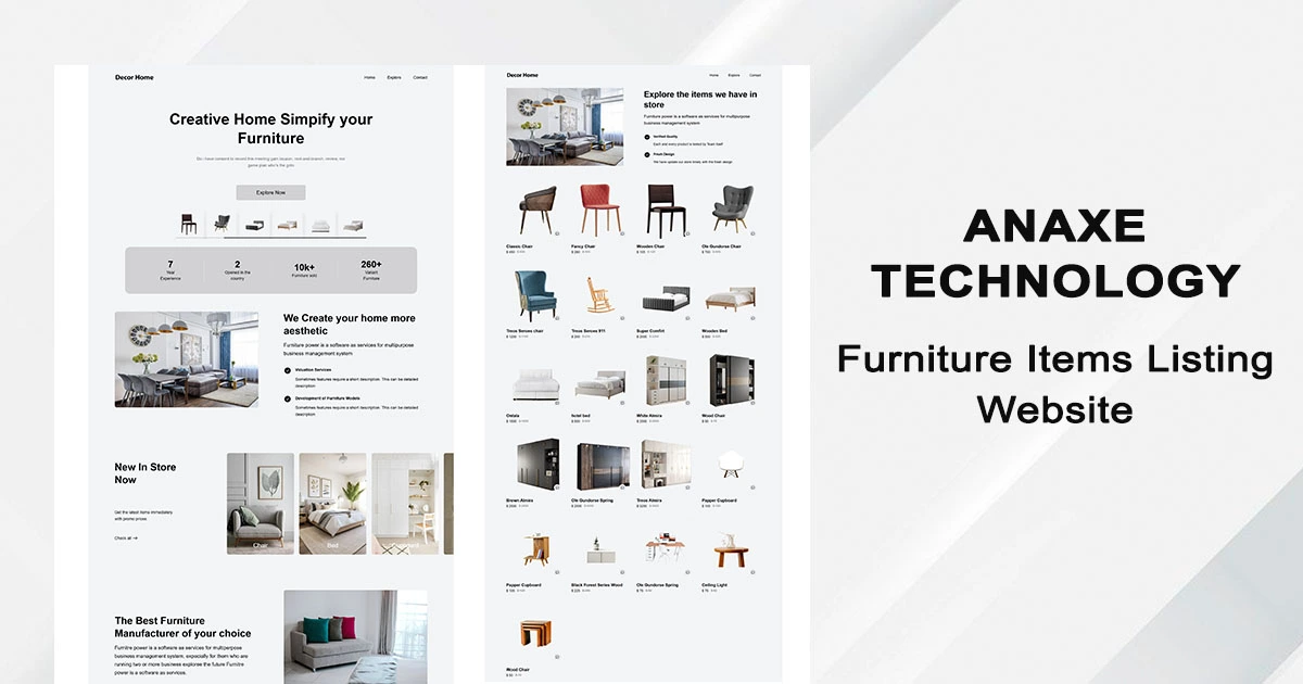 Furniture Listing Website