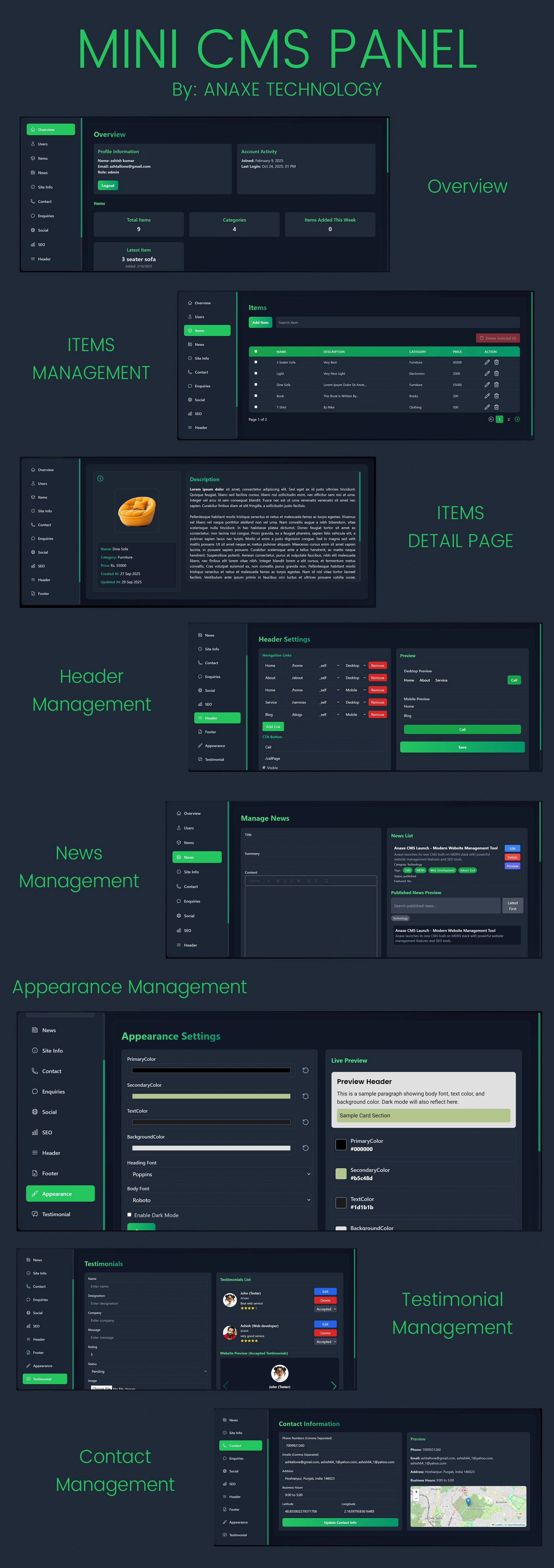 Mini-CMS Panel